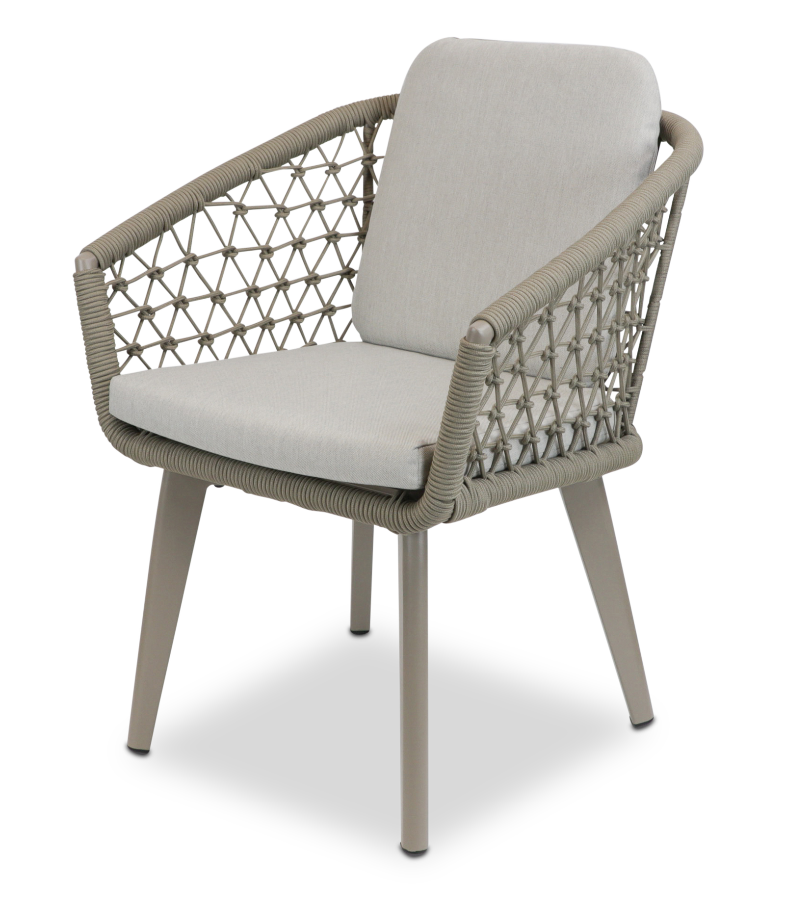 Amalfi Square 5 Piece Outdoor Setting in Arctic White with Rope Chairs - The Furniture Shack