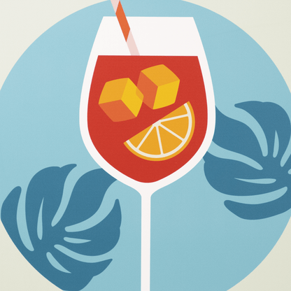 *IN STORE PICK UP ONLY* Aperol Spritz - 60 x 100cm Outdoor UV Wall Art with Beech Aluminium Frame