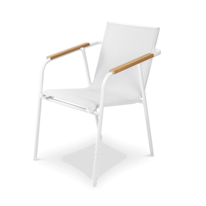 Bahamas Rectangle 7 Piece Outdoor Setting in Arctic White with Aluminium Chairs - The Furniture Shack