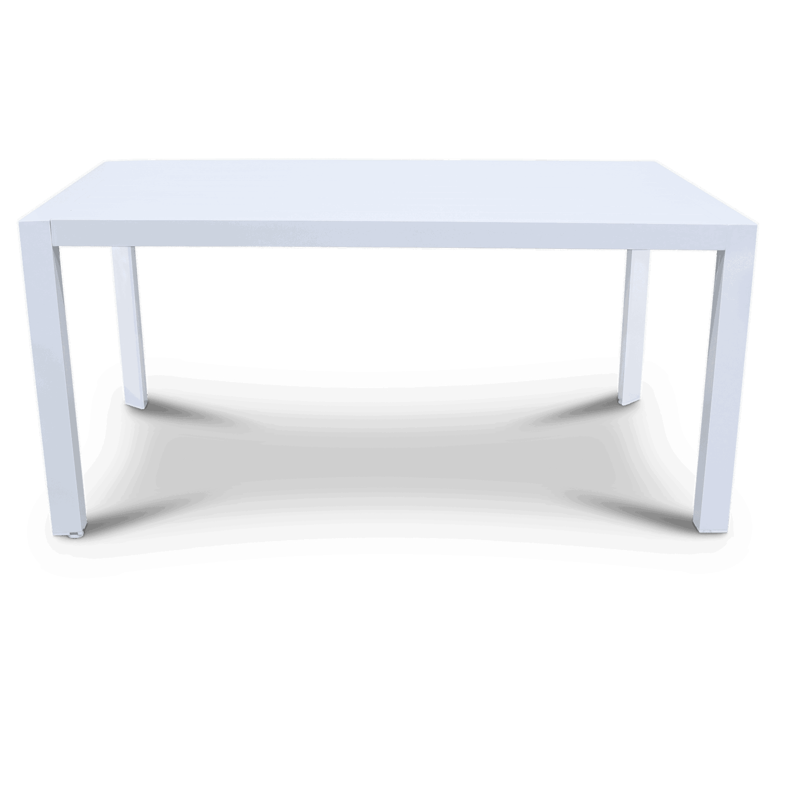 Bahamas Rectangle 7 Piece Outdoor Setting in Arctic White with Rope Chairs - The Furniture Shack