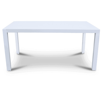 Bahamas Rectangle 7 Piece Outdoor Setting in Arctic White with Rope Chairs - The Furniture Shack