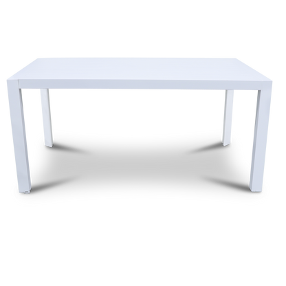 Bahamas Rectangle 7 Piece Outdoor Setting in Arctic White with Rope Chairs - The Furniture Shack