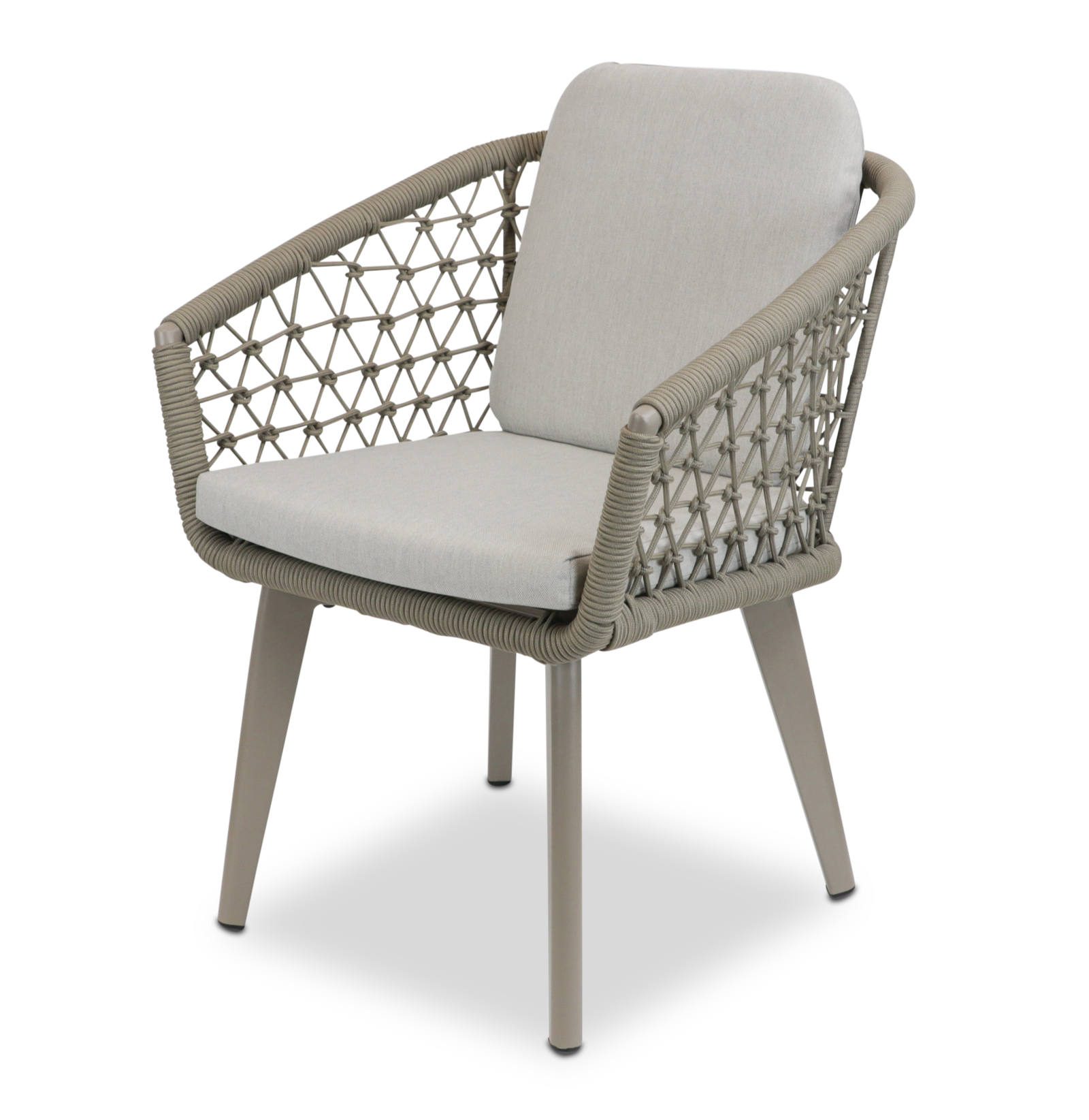 Bahamas Rectangle 7 Piece Outdoor Setting in Arctic White with Rope Chairs - The Furniture Shack