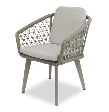 Bahamas Rectangle 7 Piece Outdoor Setting in Arctic White with Rope Chairs - The Furniture Shack