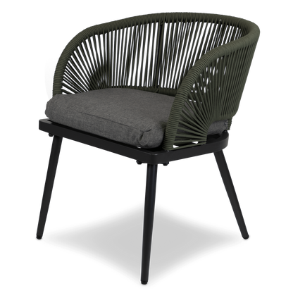 Bahamas Rectangle 7 Piece Outdoor Setting in Arctic White with Rope Chairs - The Furniture Shack