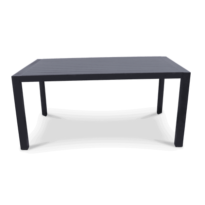 Bahamas Rectangle 7 Piece Outdoor Setting in Gunmetal with Rope Chairs - The Furniture Shack