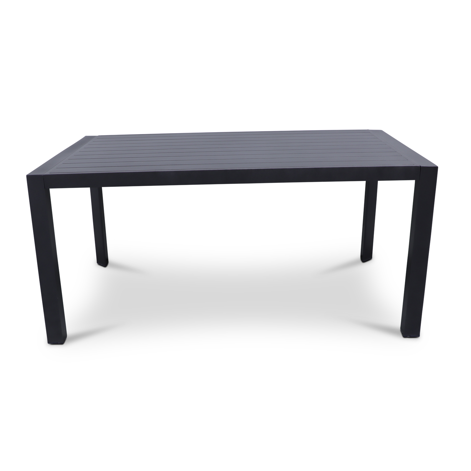 Bahamas Rectangle 7 Piece Outdoor Setting in Gunmetal with Rope Chairs - The Furniture Shack