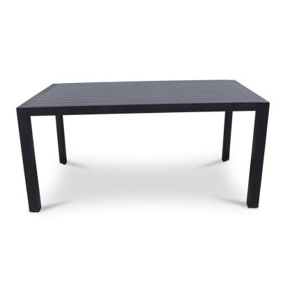 Bahamas Rectangle 7 Piece Outdoor Setting in Gunmetal with Rope Chairs - The Furniture Shack