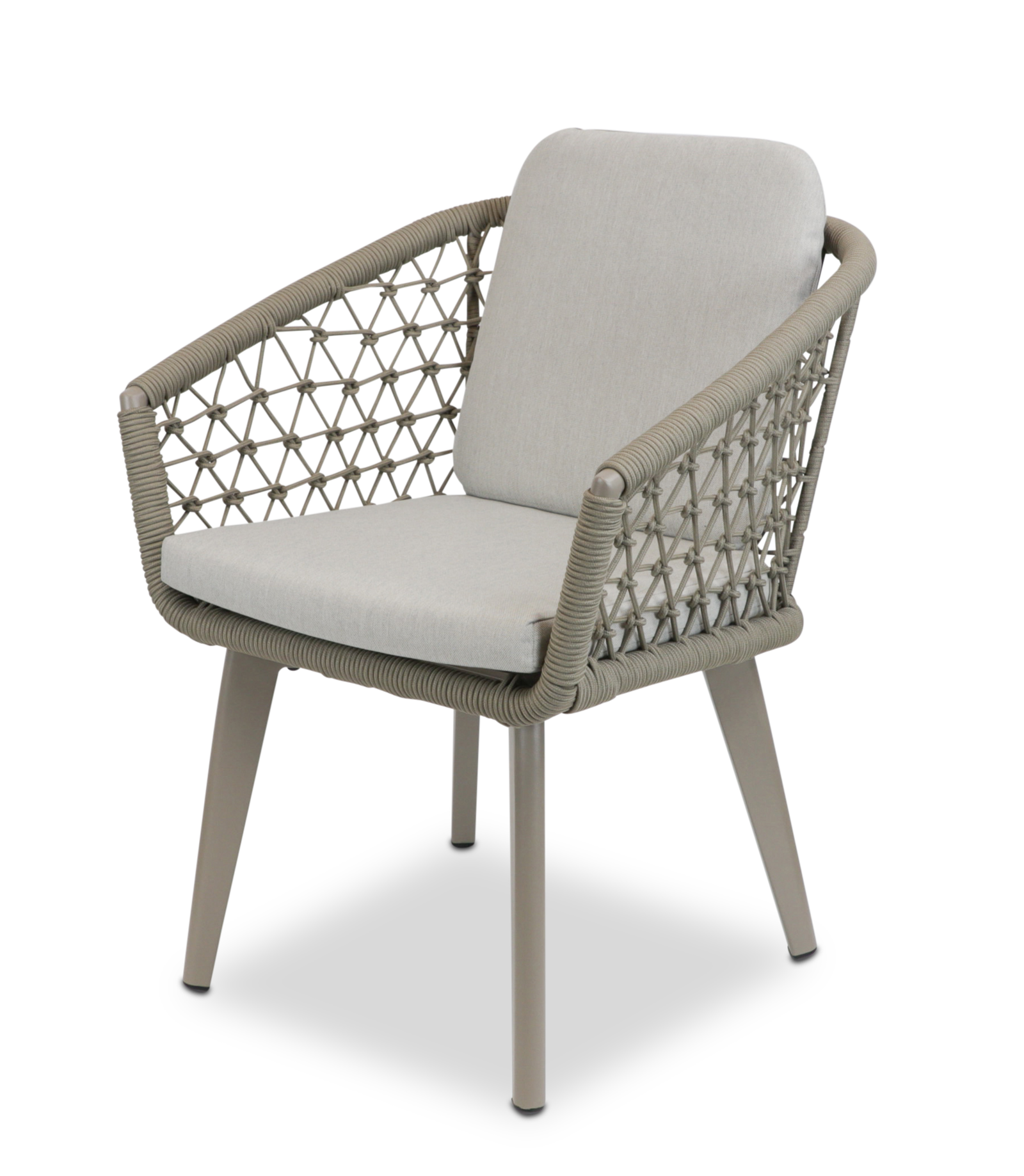 Bahamas Rectangle 7 Piece Outdoor Setting in Gunmetal with Rope Chairs - The Furniture Shack