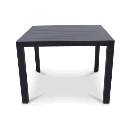 Bahamas Square 5 Piece Outdoor Setting in Gunmetal with Wicker Chairs - The Furniture Shack