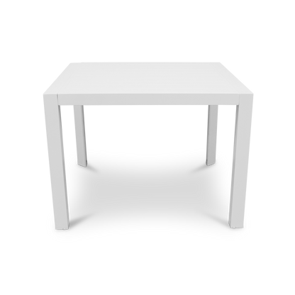 Bahamas Square Cafe 5 Piece Outdoor Setting in Arctic White with Rope Chairs - The Furniture Shack