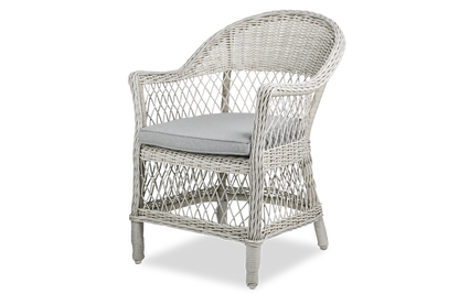 Bahamas Square Cafe 5 Piece Outdoor Setting in Arctic White with Wicker Chairs - The Furniture Shack