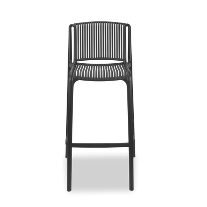 Paros UV Plastic Outdoor Bar Stool (PP) in Gunmetal