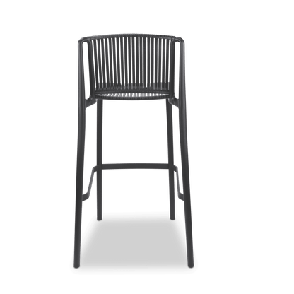 Paros UV Plastic Outdoor Bar Stool (PP) in Gunmetal