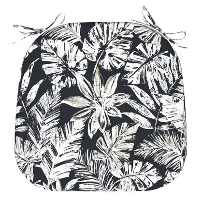Tahiti Black Escape Rounded Outdoor Chair Pad - 40x42x5cm