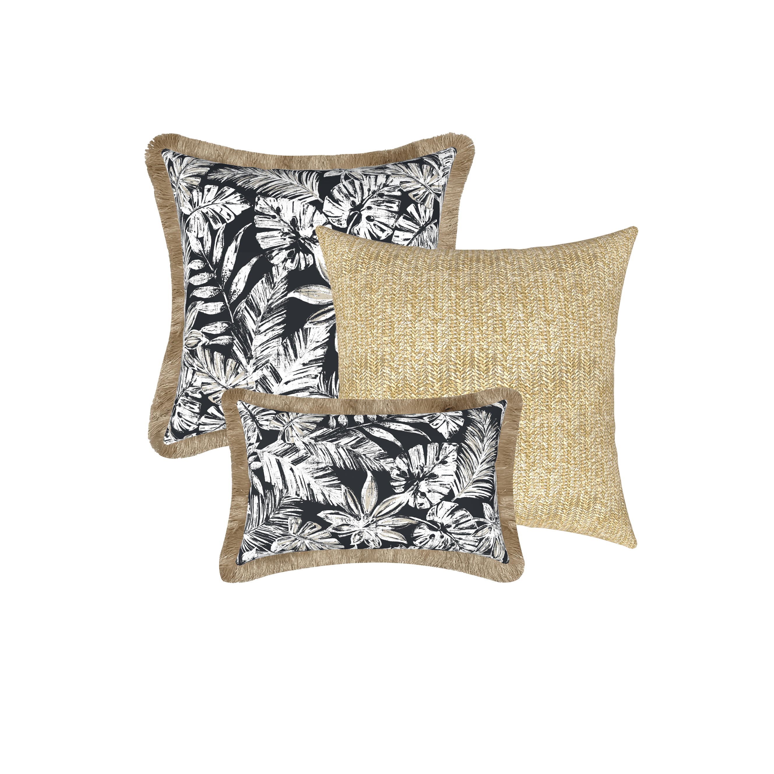 Tahiti Outdoor Cushions Stylist Selection - Black Escape with Resort 3pc