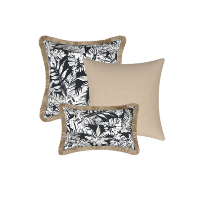 Tahiti Outdoor Cushions Stylist Selection - Black Escape with Sandstone 3pc