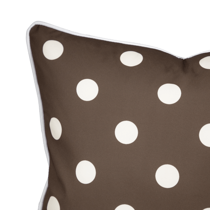 Bondi Choc Polka - 45 x 45 cm Piped Cushion