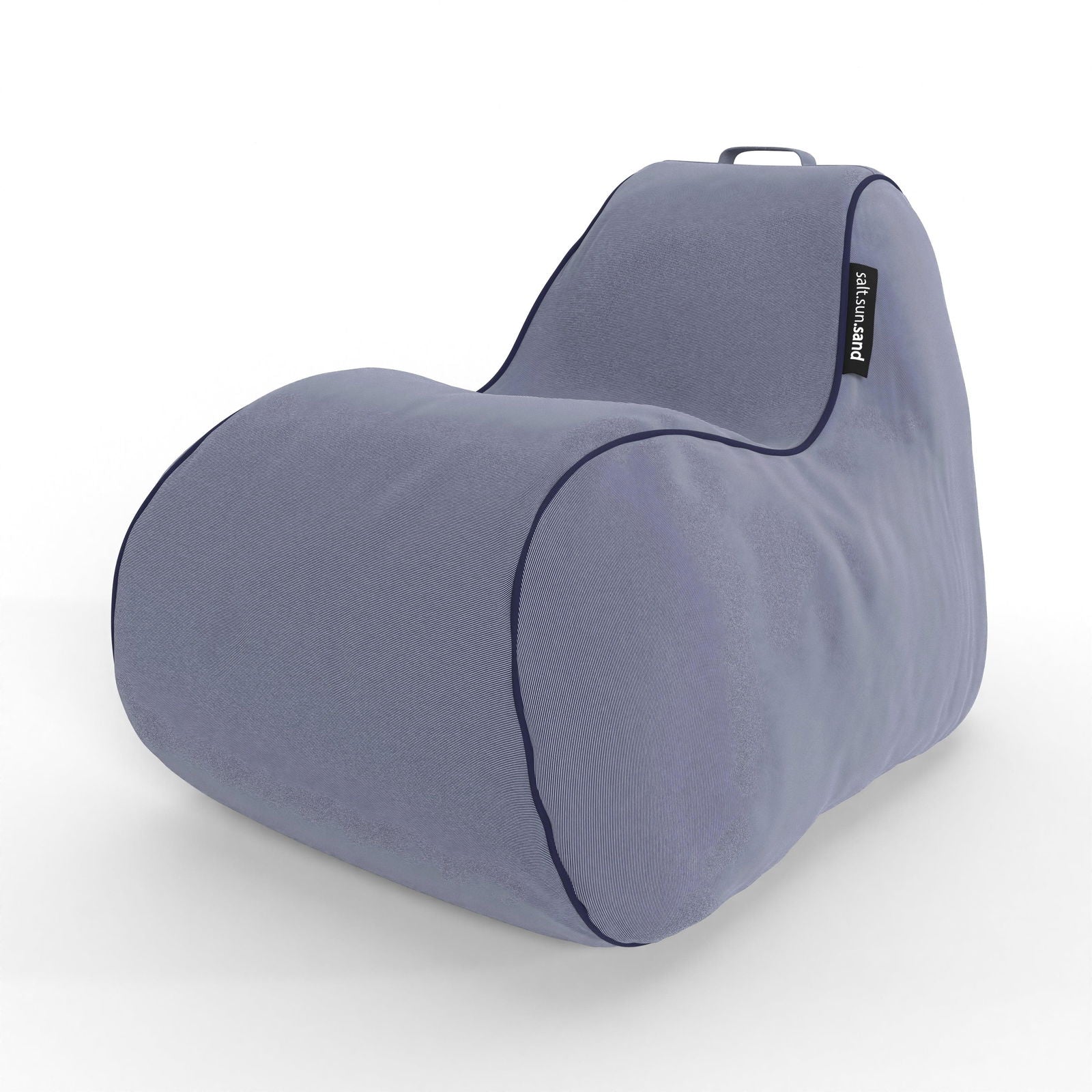 Byron Bay Indoor/Outdoor Bean Bag in Tweed Navy - The Furniture Shack