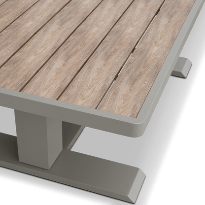 Aveiro Hybrid Adjustable Coffee Table in Taupe with Polywood Inset