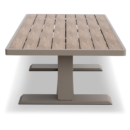 Aveiro Hybrid Adjustable Coffee Table in Taupe with Polywood Inset