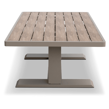 Positano 5 piece lounge in Taupe with Polywood Inset with Aveiro Adjustable Height Coffee Table