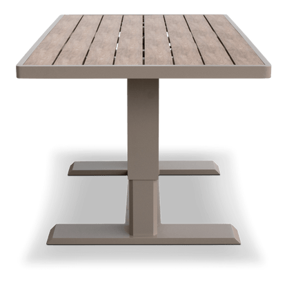 Positano 5 piece lounge in Taupe with Polywood Inset with Aveiro Adjustable Height Coffee Table