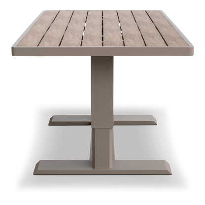 Aveiro Hybrid Adjustable Coffee Table in Taupe with Polywood Inset