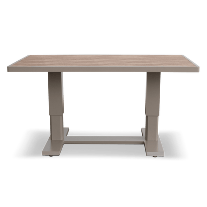 Aveiro Hybrid Adjustable Coffee Table in Taupe with Polywood Inset