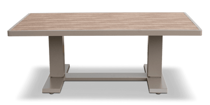 Aveiro Hybrid Adjustable Coffee Table in Taupe with Polywood Inset