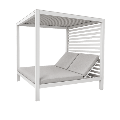 Cabana in Arctic White with Dune Spunpoly Cushions