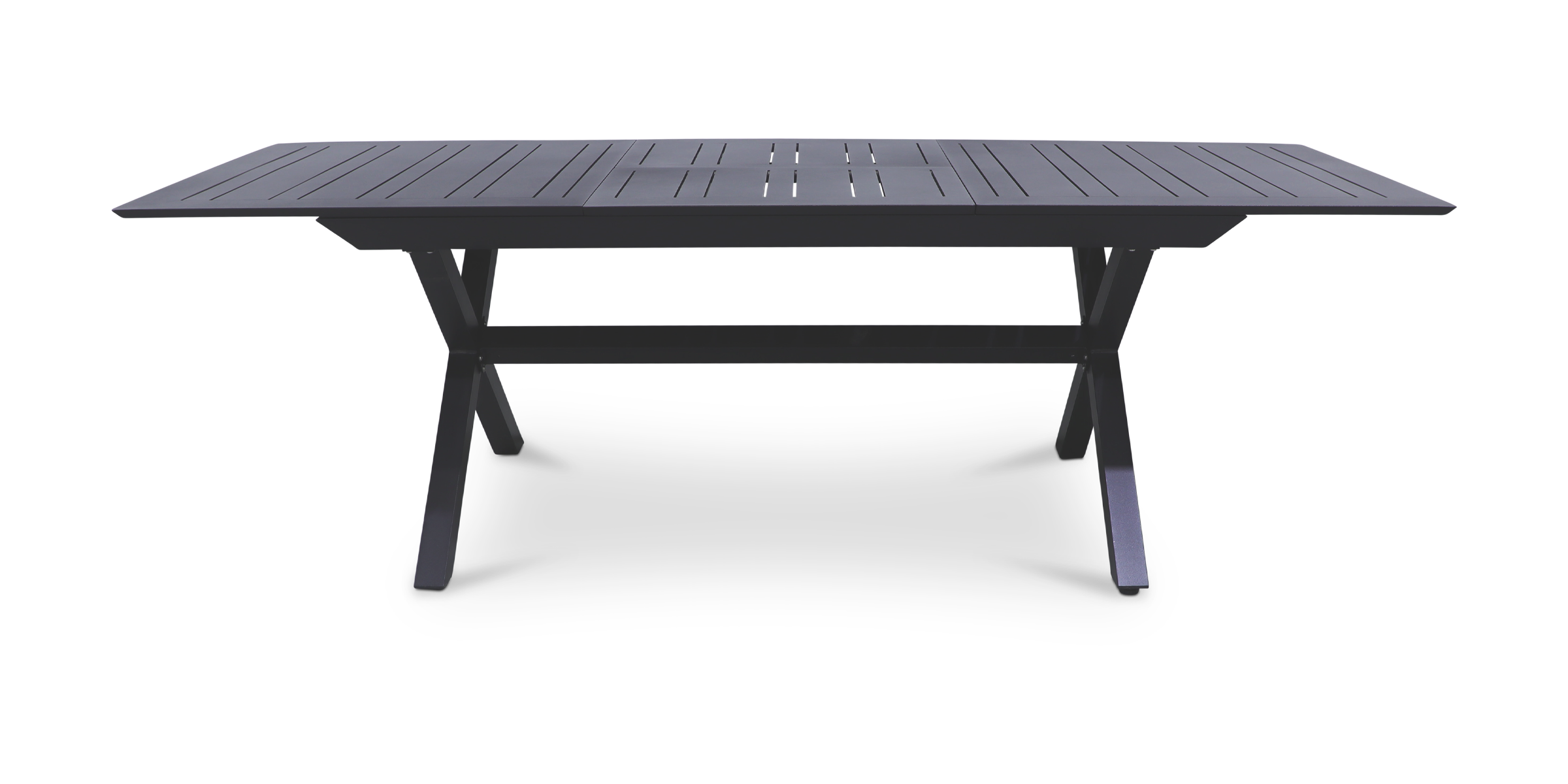 Caribbean Outdoor Extension Table in Gunmetal with Paros UV Plastic Outdoor Chairs (PP)