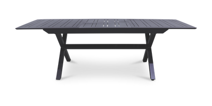 Caribbean Outdoor Extension Table in Gunmetal with Paros UV Plastic Outdoor Chairs (PP)