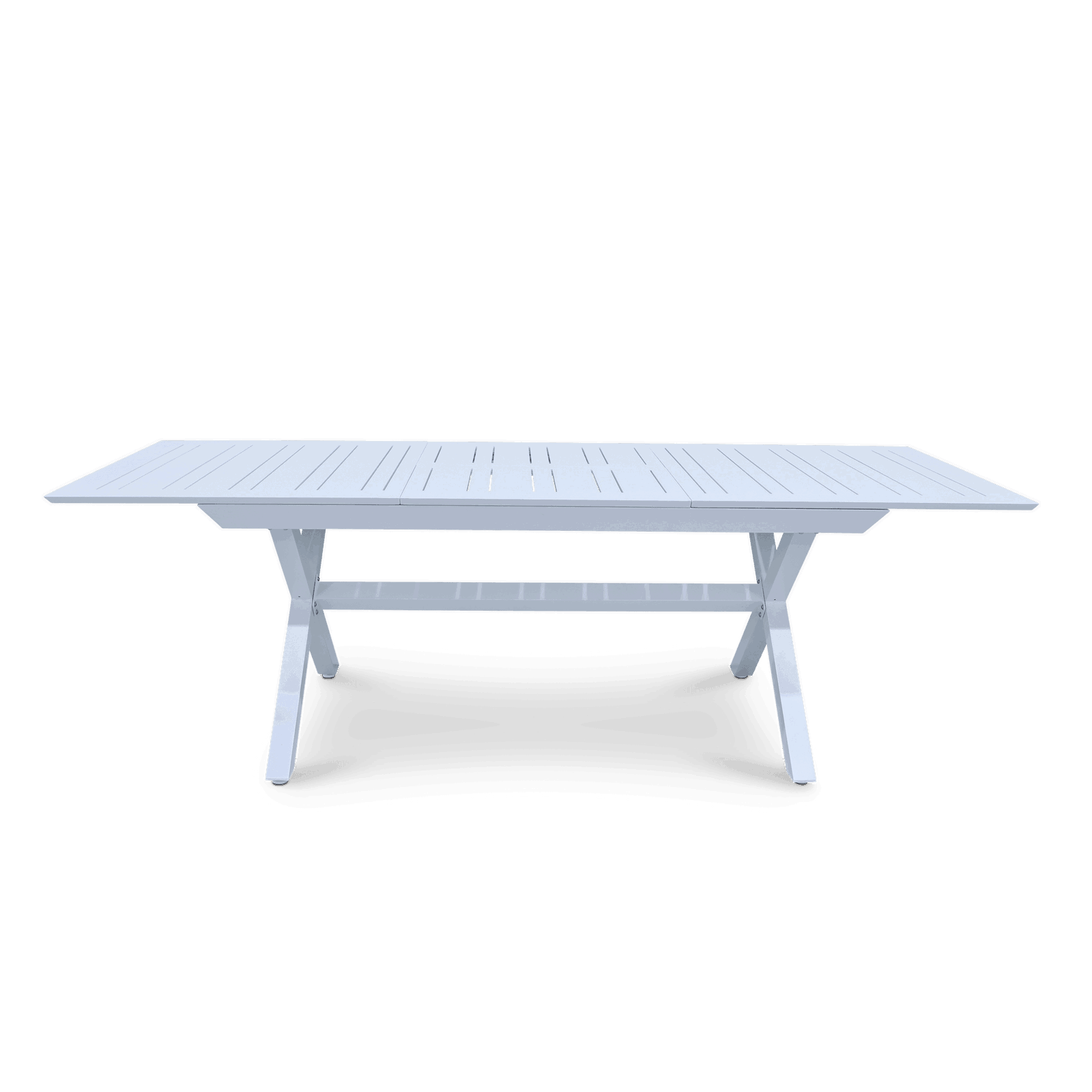 Caribbean Outdoor Extension Table in White with Rope Chairs - The Furniture Shack