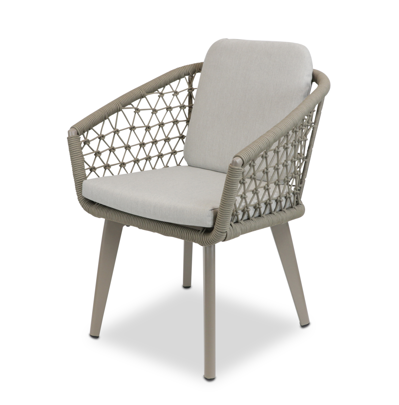 Caribbean Outdoor Extension Table in White with Rope Chairs - The Furniture Shack