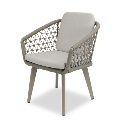 Caribbean Outdoor Extension Table in White with Rope Chairs - The Furniture Shack