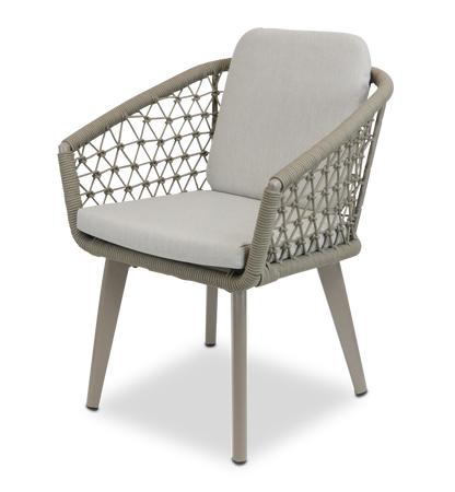 Caribbean Outdoor Extension Table in White with Rope Chairs - The Furniture Shack