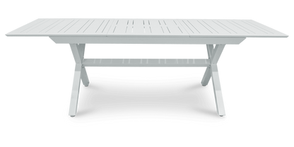Caribbean Outdoor Extension Table in White with Rope Chairs - The Furniture Shack