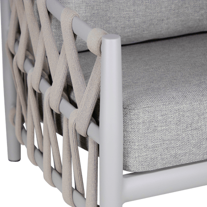 Kirra 3pc Occasional Set in Silk Beige with Smoke Olefin Cushions and Rope