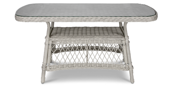 Hamptons Hybrid Coffee Table in Surfmist Wicker with Glass Top