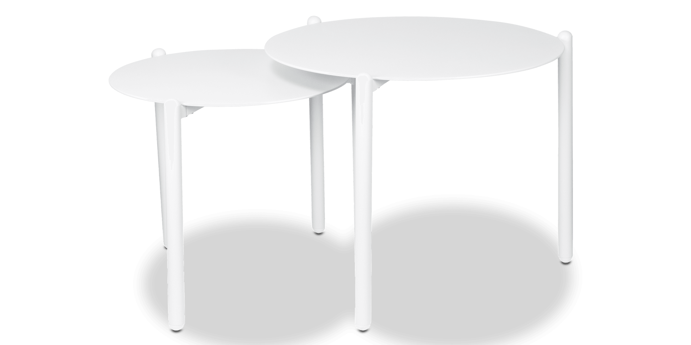 Marbella Outdoor Coffee Table Set of 2 in Arctic White Aluminium