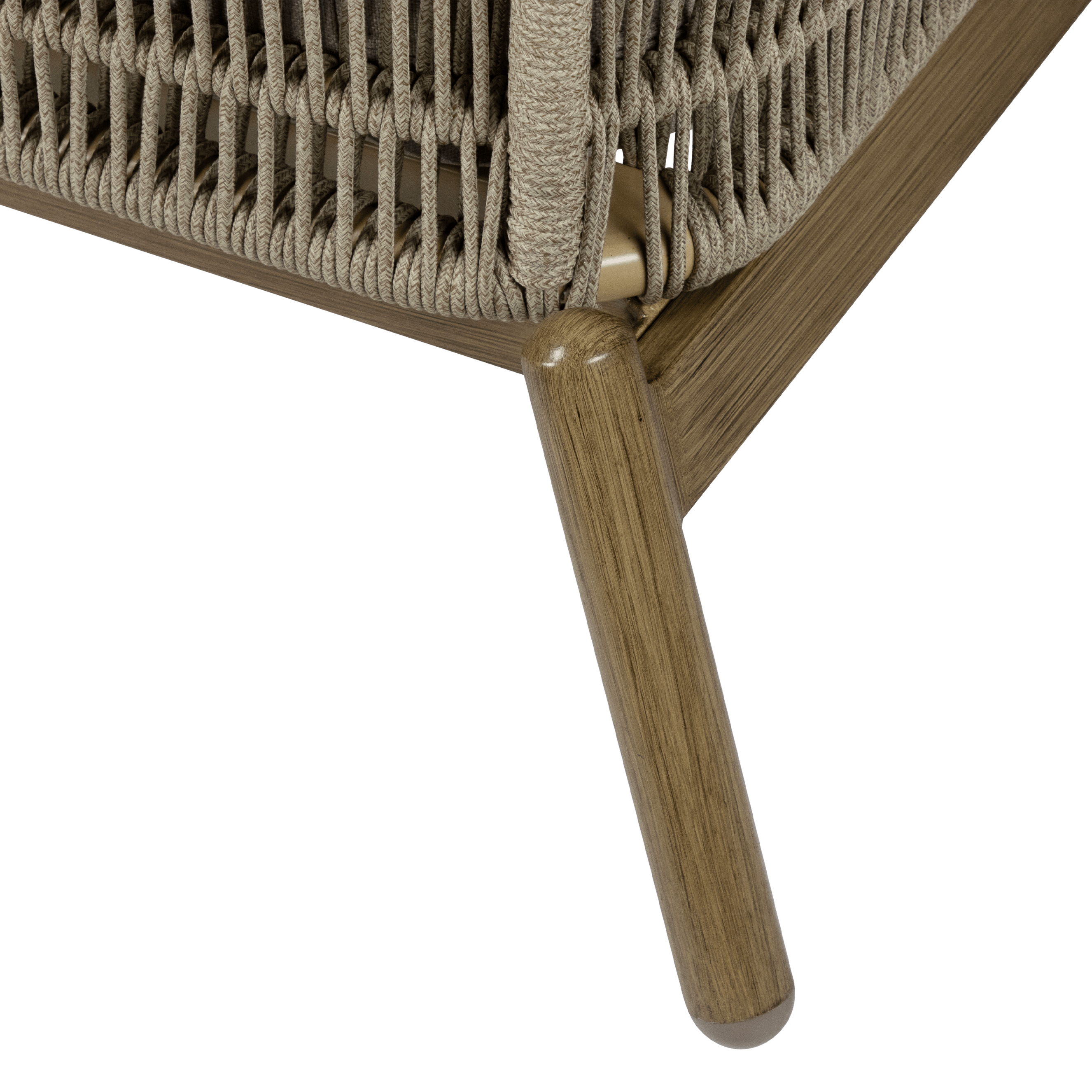Tahiti Armchair with Eco Olefin Rope, Sahara Sand Spunpoly Cushions and Aluminium Frame