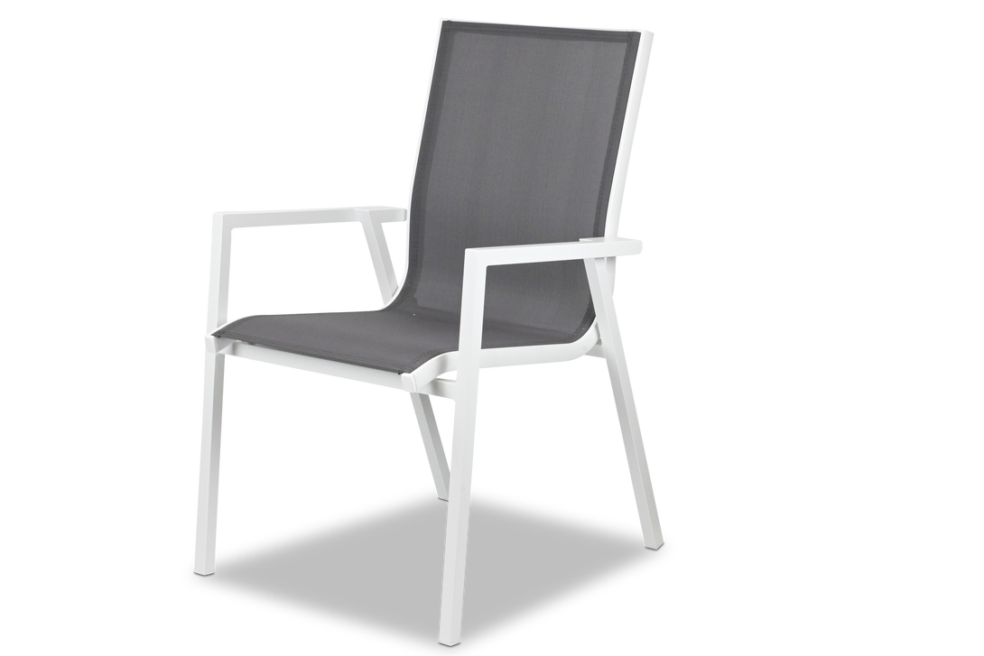 Amalfi Rectangle 7 Piece Outdoor Setting in Gunmetal with Aluminium Chairs