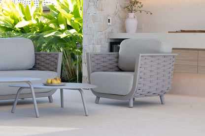 Allure 3pc Occasional Set in Fawn with Dune Spunpoly Cushions and Olefin Rope