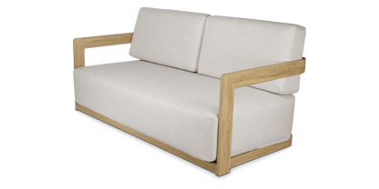 Eclipse 2 Seater in Soft Beige Olefin Cushions and Teak Finish Aluminium Frame