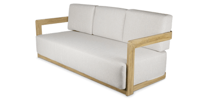 Eclipse 3 Seater in Soft Beige Olefin Cushions and Teak Finish Aluminium Frame
