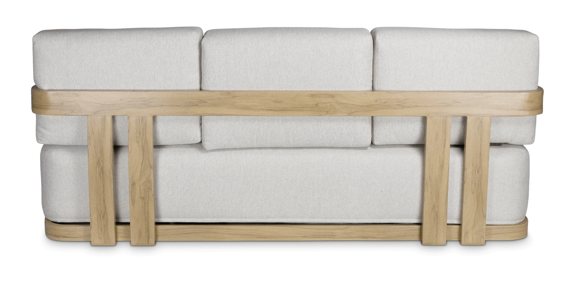 Eclipse 3 Seater in Soft Beige Olefin Cushions and Teak Finish Aluminium Frame