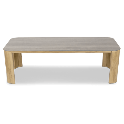 Eclipse Coffee Table with HPL Top and Teak Finish Aluminium Frame