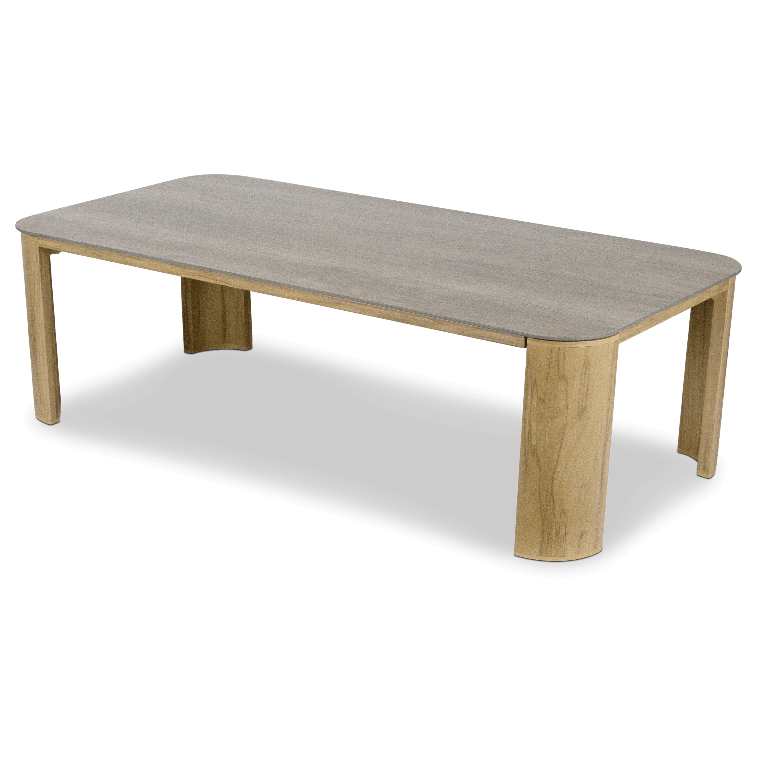 Eclipse Coffee Table with HPL Top and Teak Finish Aluminium Frame