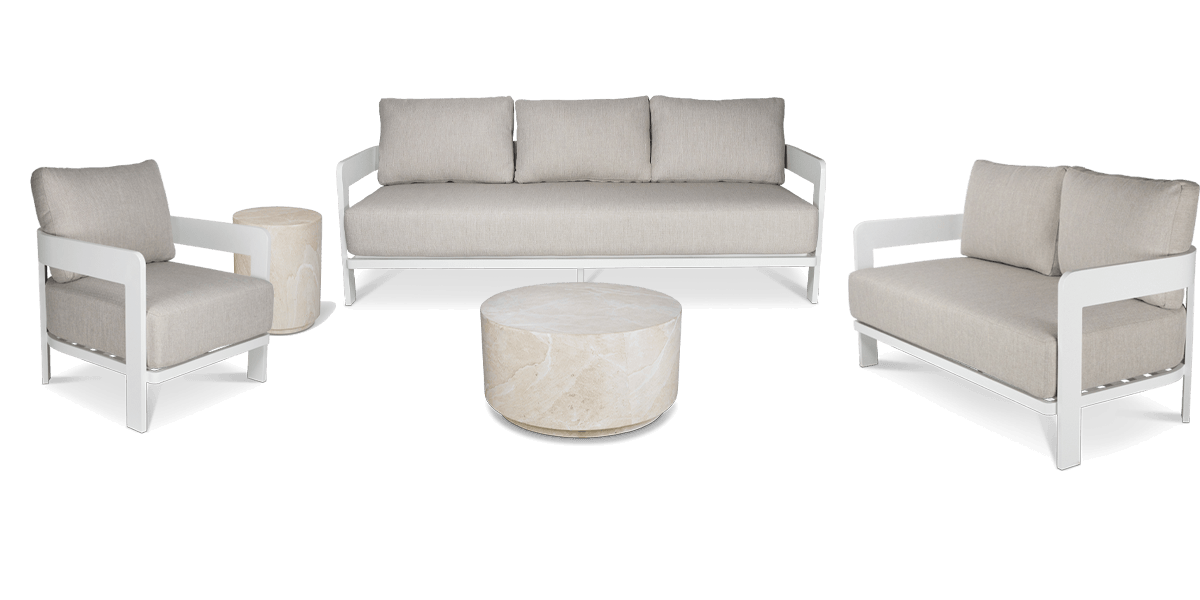 Elements 3 Seater, 2 Seater, Armchair with MGO Firenze Coffee and Side Table